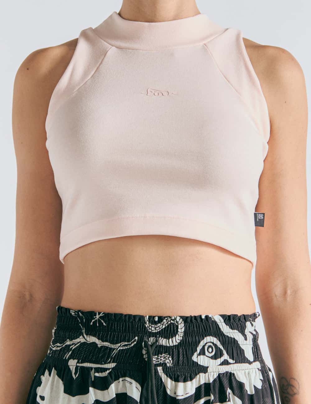 Crop Top Raglan  palo de rosa Mujer