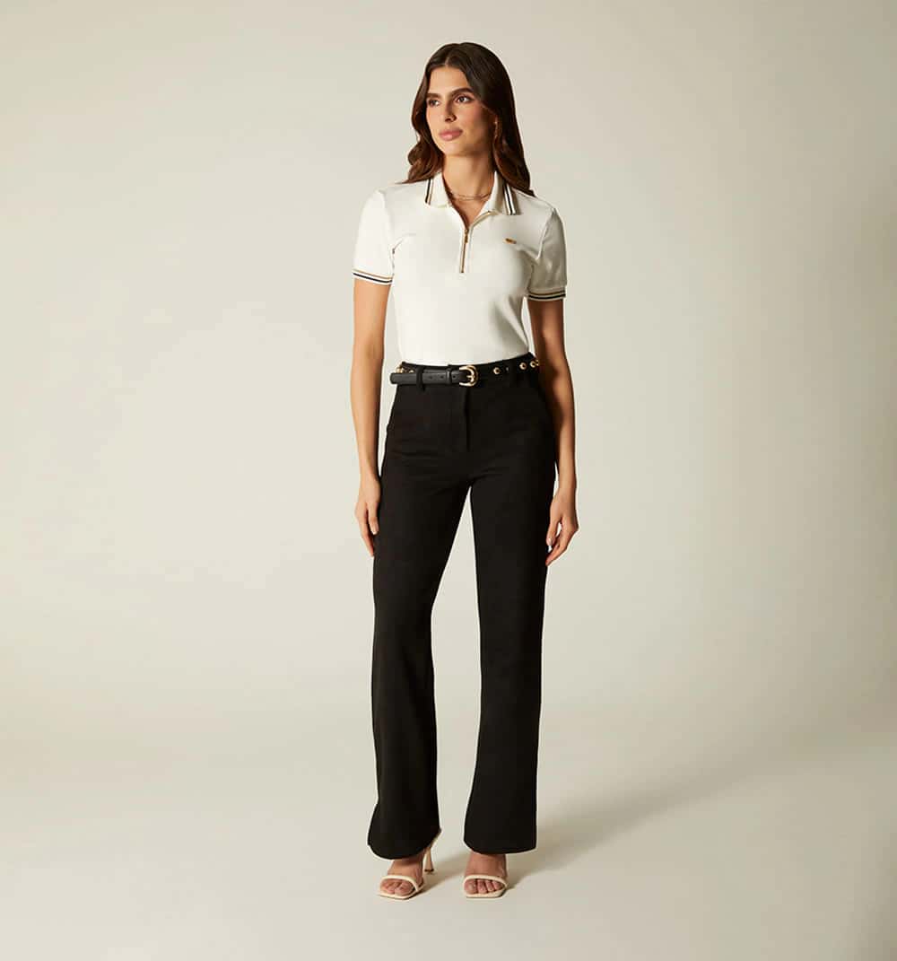 Pantalon tiro alto con botones