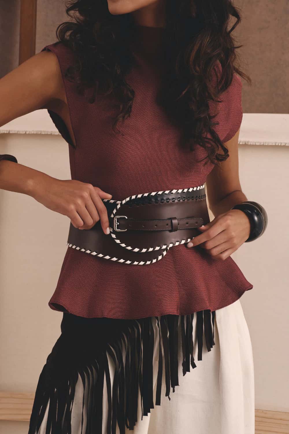 "LA MONA" TOP BURGUNDY - miniatura 4