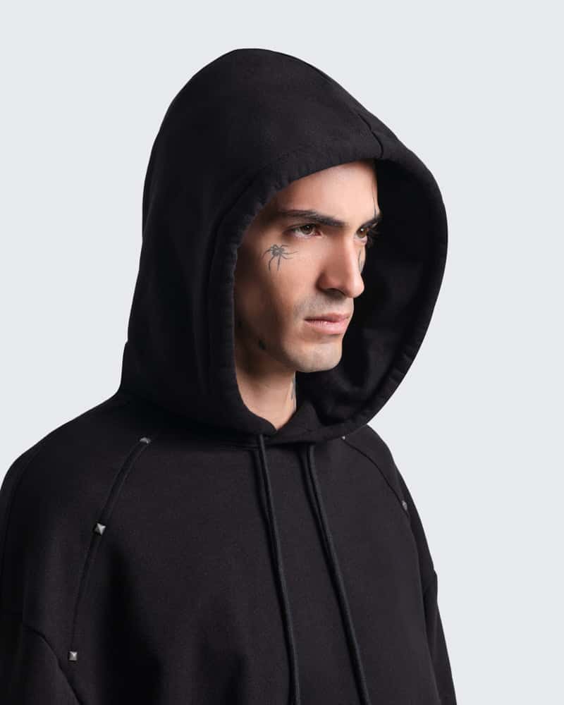 Hoodie Negro Oversize Obsidian - miniatura 3