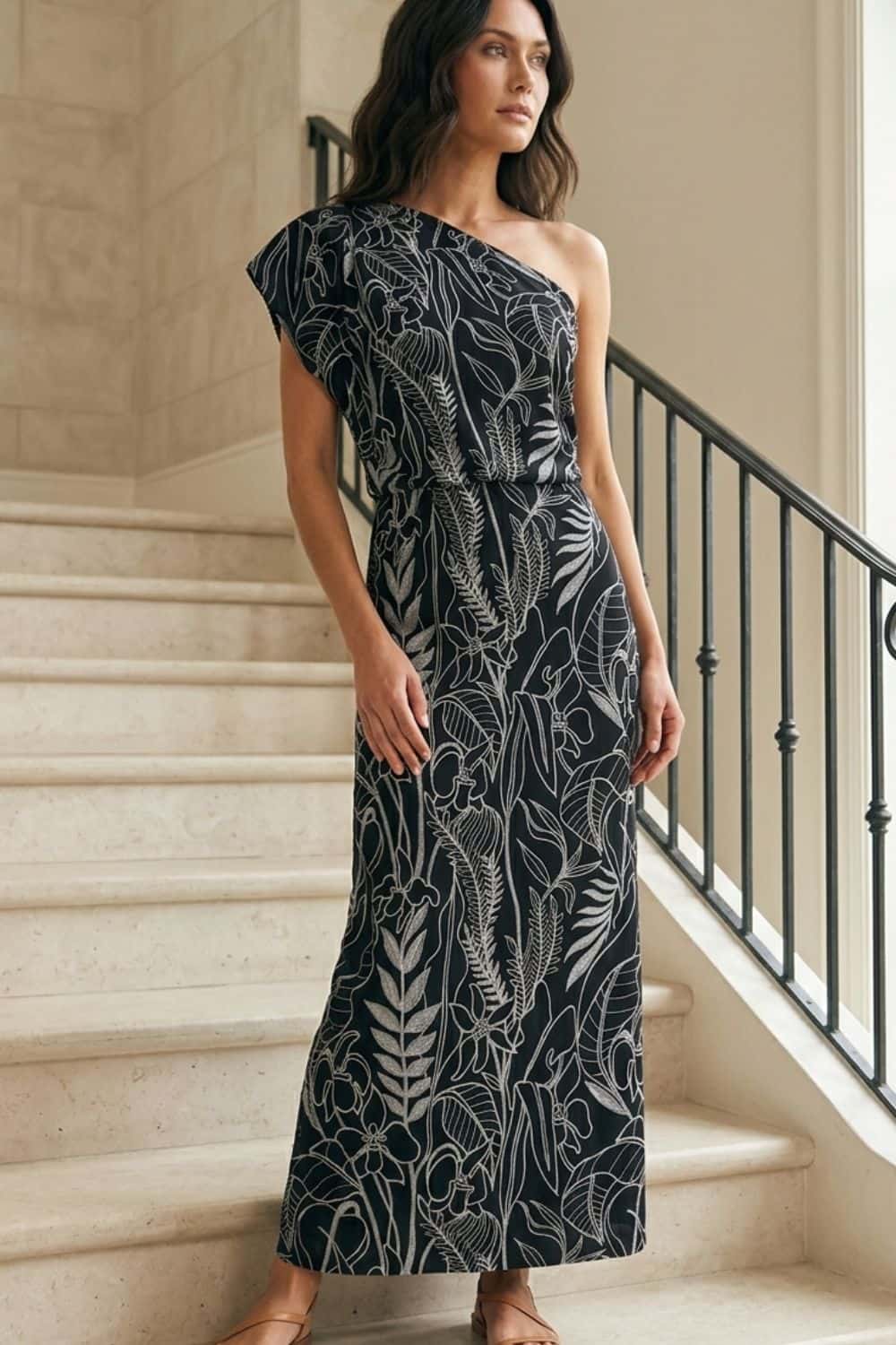 Vestido isla azul negro