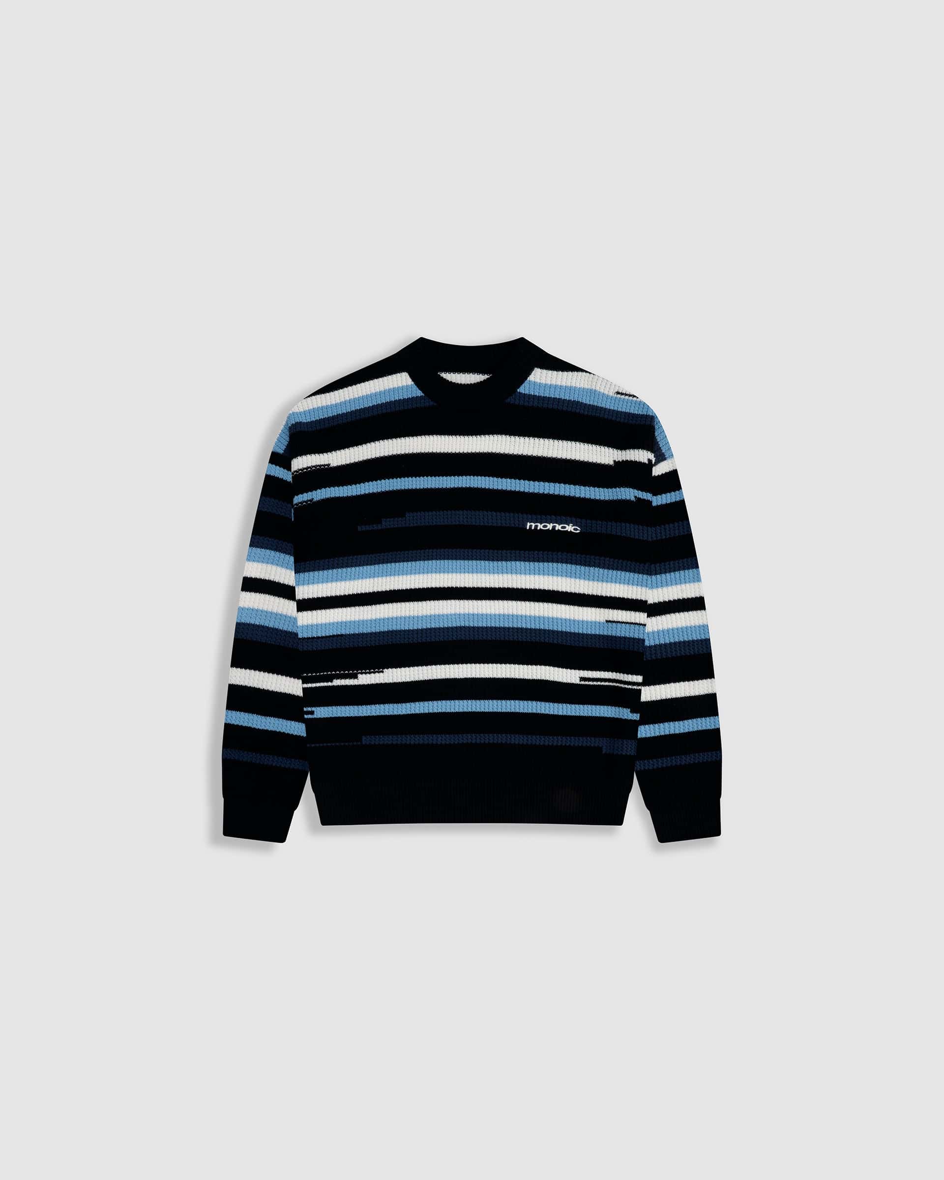 Striped Knitwear Sweater – Azul, Crema y Negro