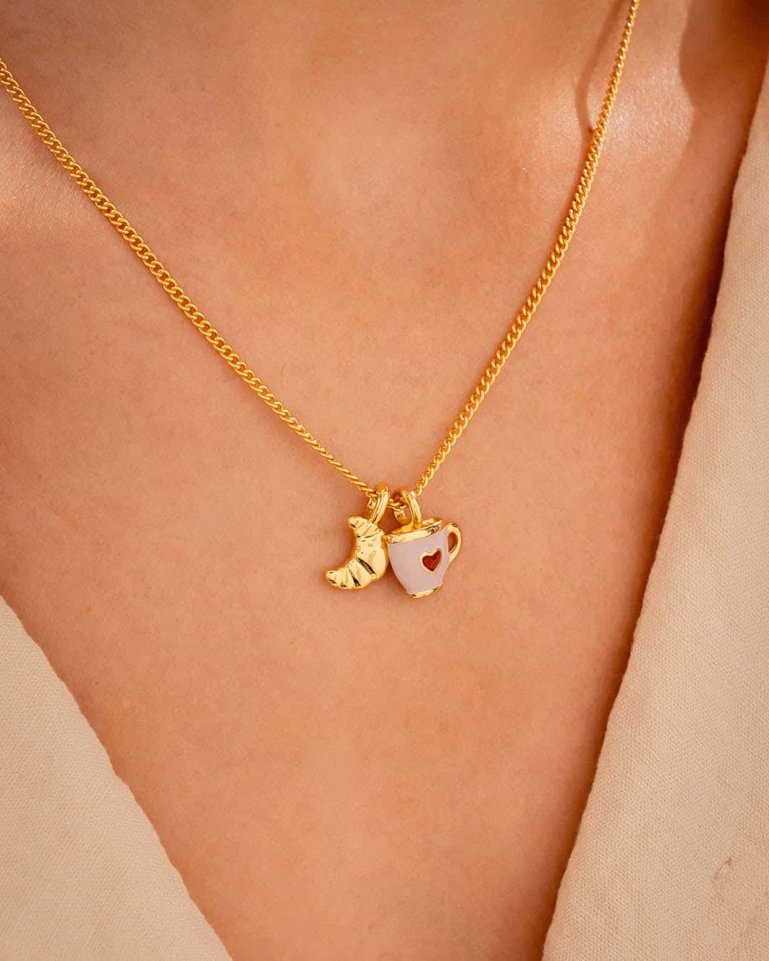 Collar Taza Corazón + Aretes - miniatura 1