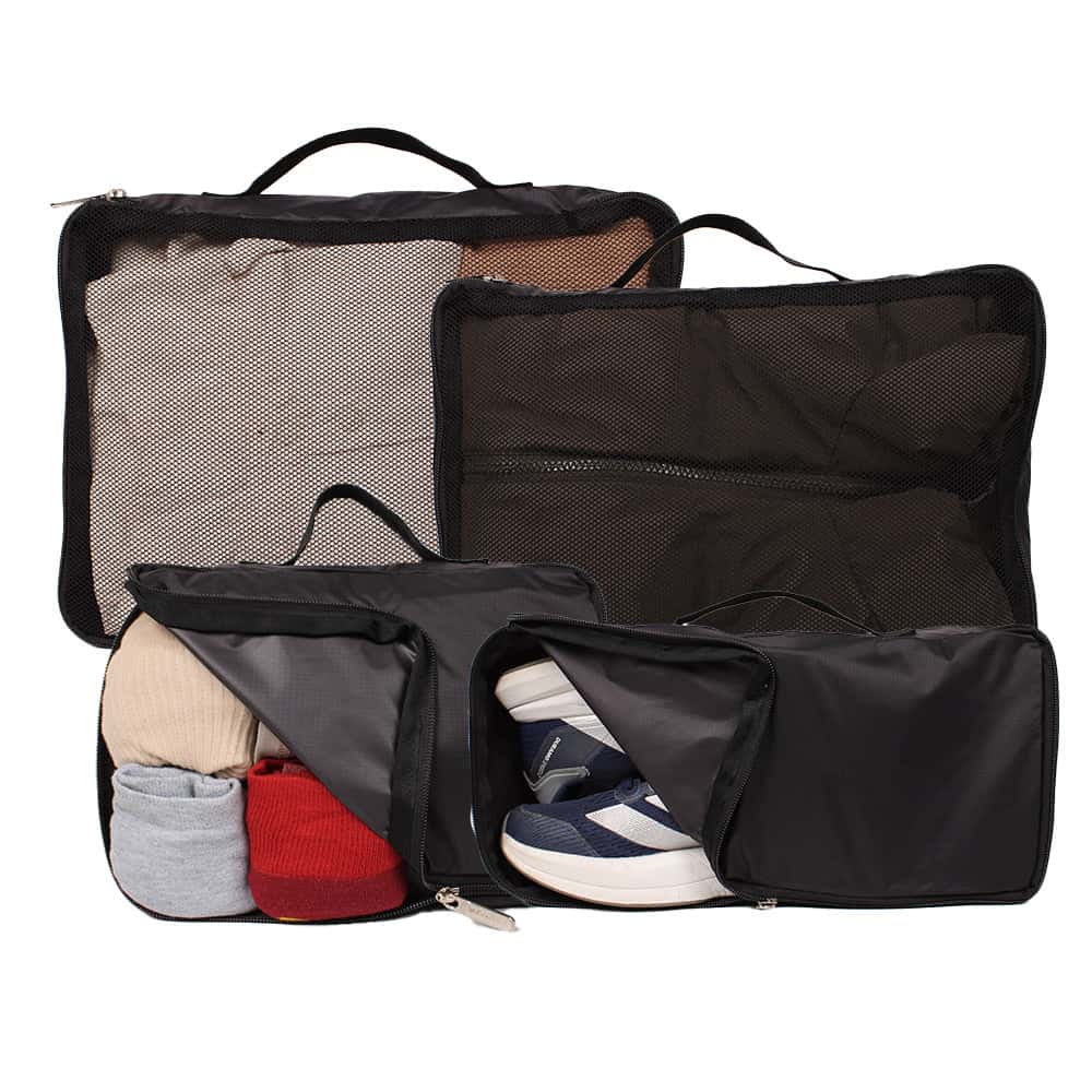 Cubos Organizadores Setx4 Para Morral Cabina & Morral Mochilero Light Negro -NG