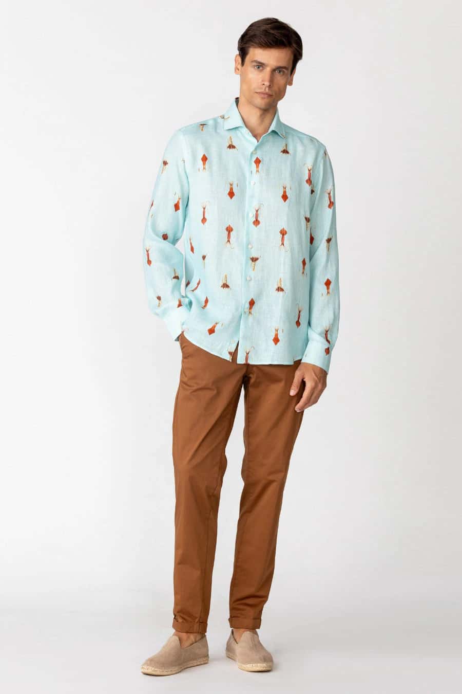 Men's linen shirt sky blue verne