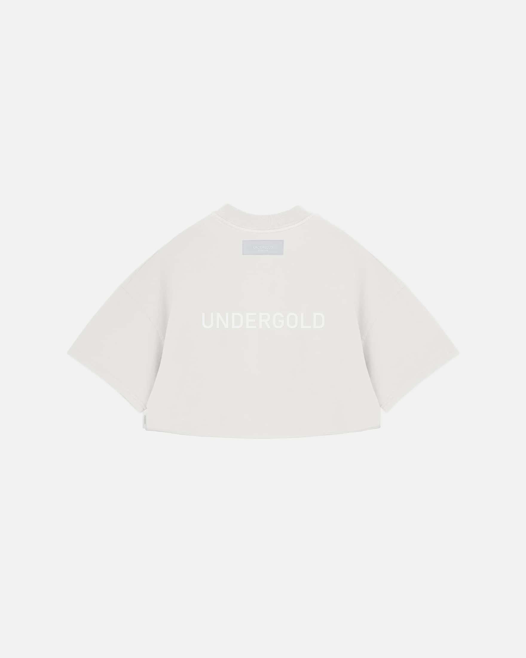 Line Logo Crop Top White