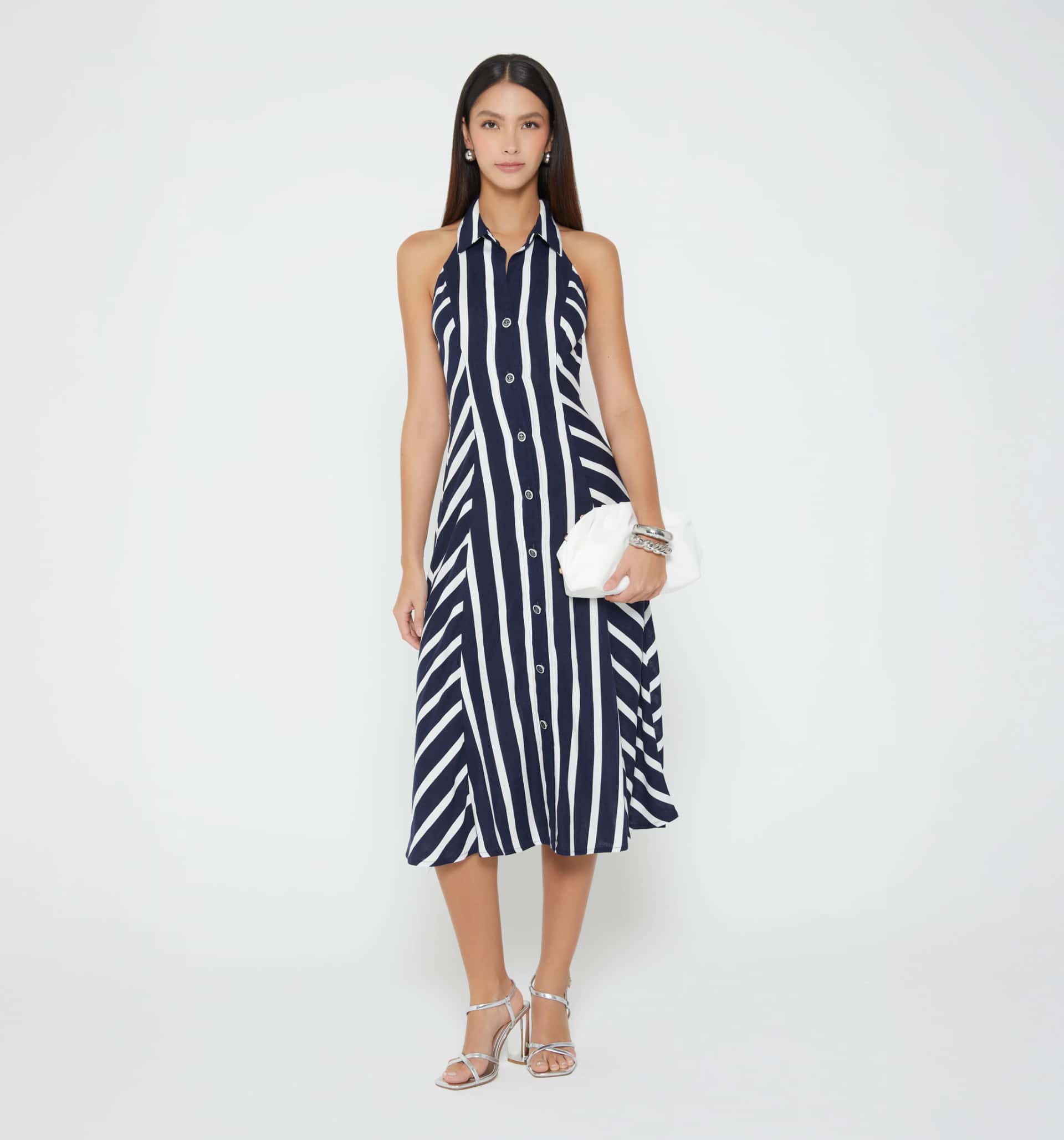 Vestido corto halter amarre en espalda