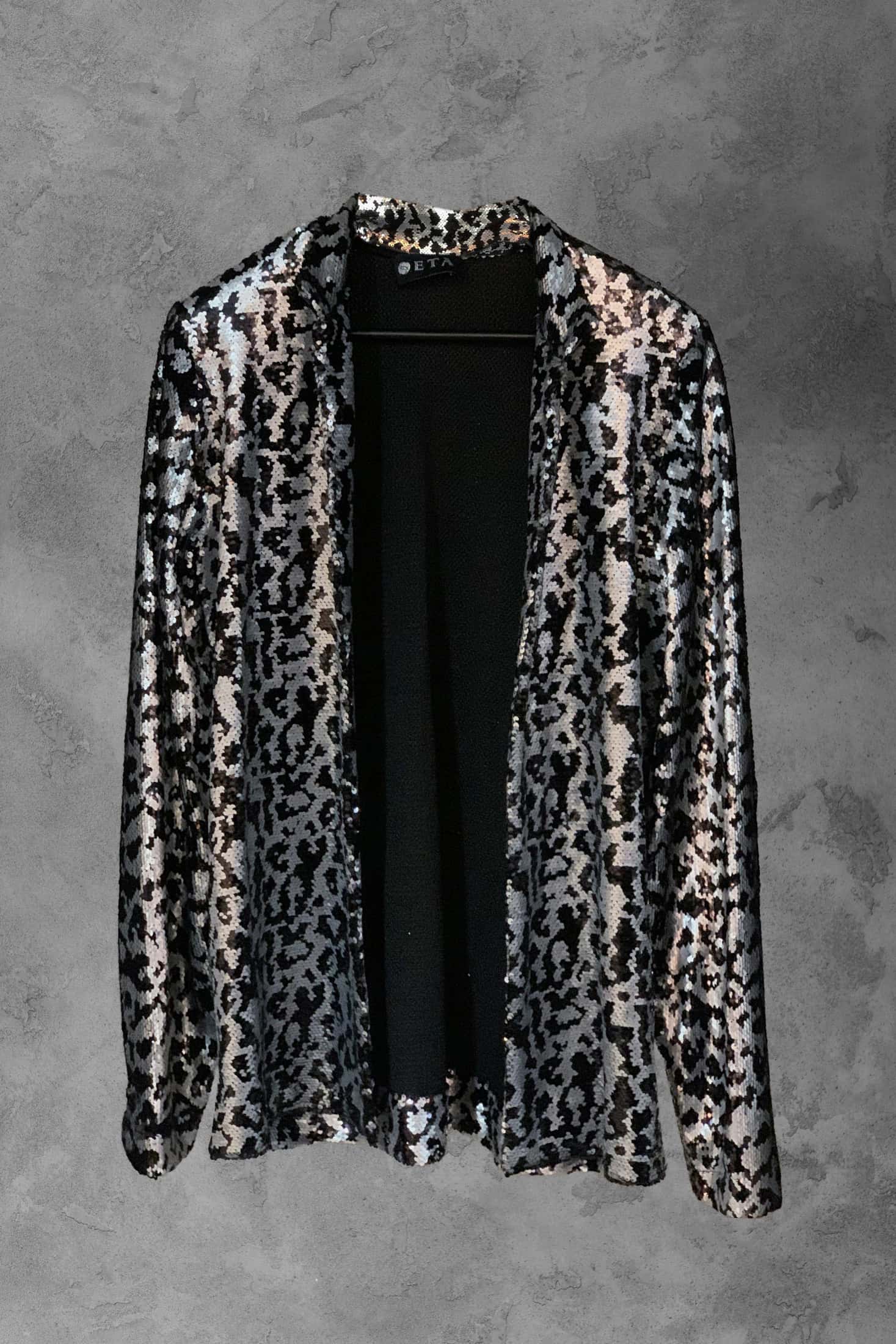 SILVER OVERSIZED LEOPARD JACKET