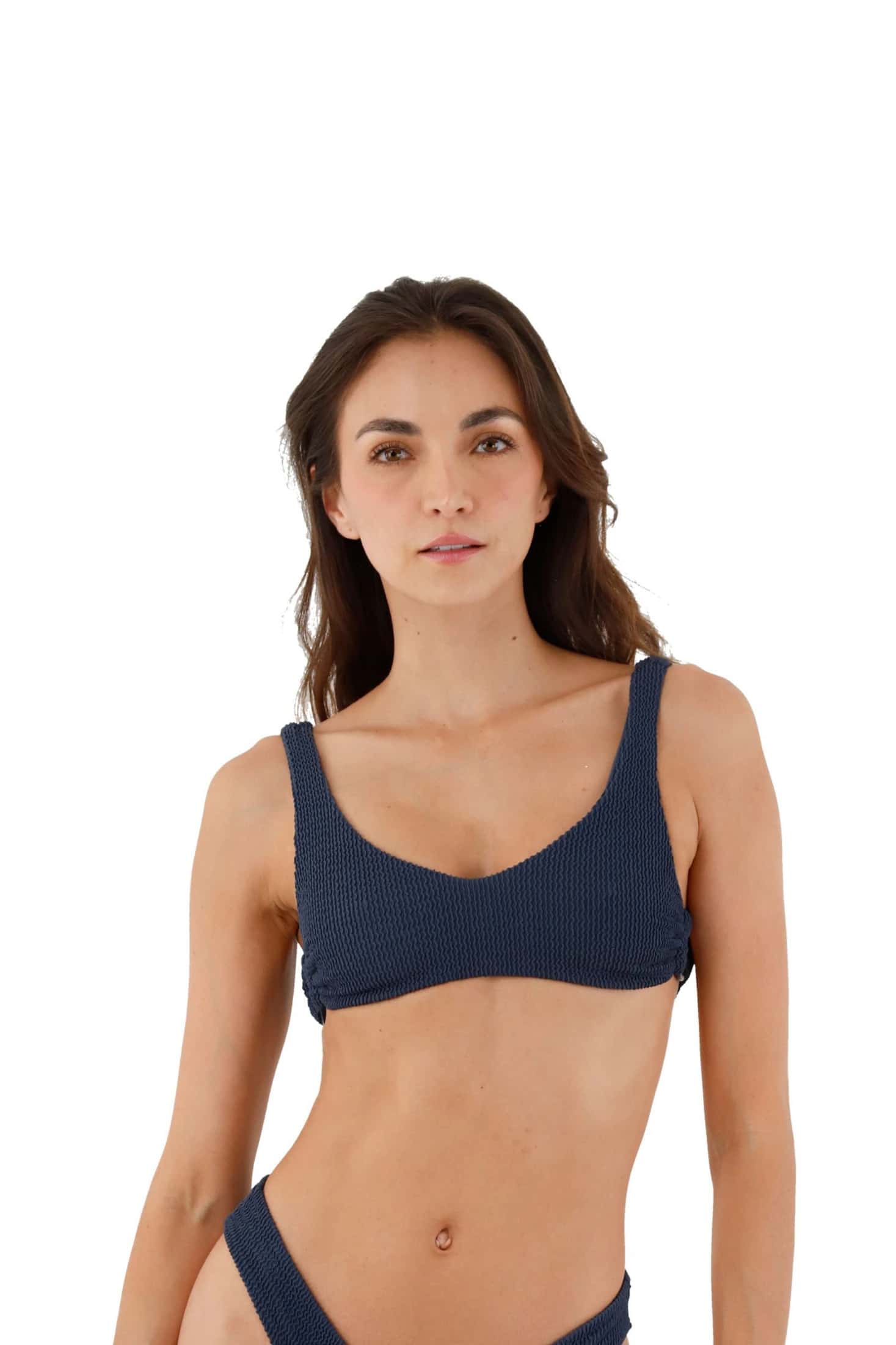 Texture Wave Deep Blue Jazz Hop Top