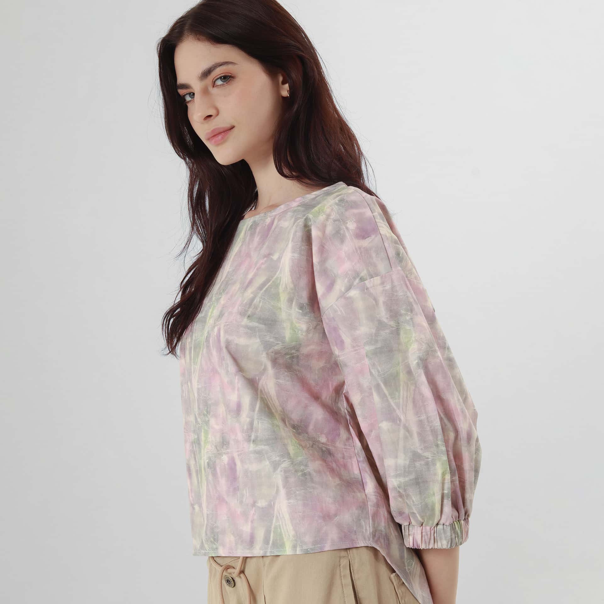Blusa Cuello Redondo Manga 3/Cuartos