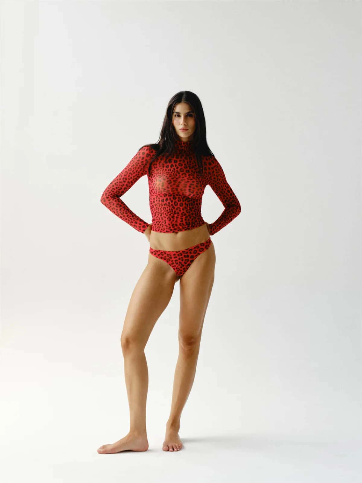 JULIA TOP CHERRY LEOPARDO