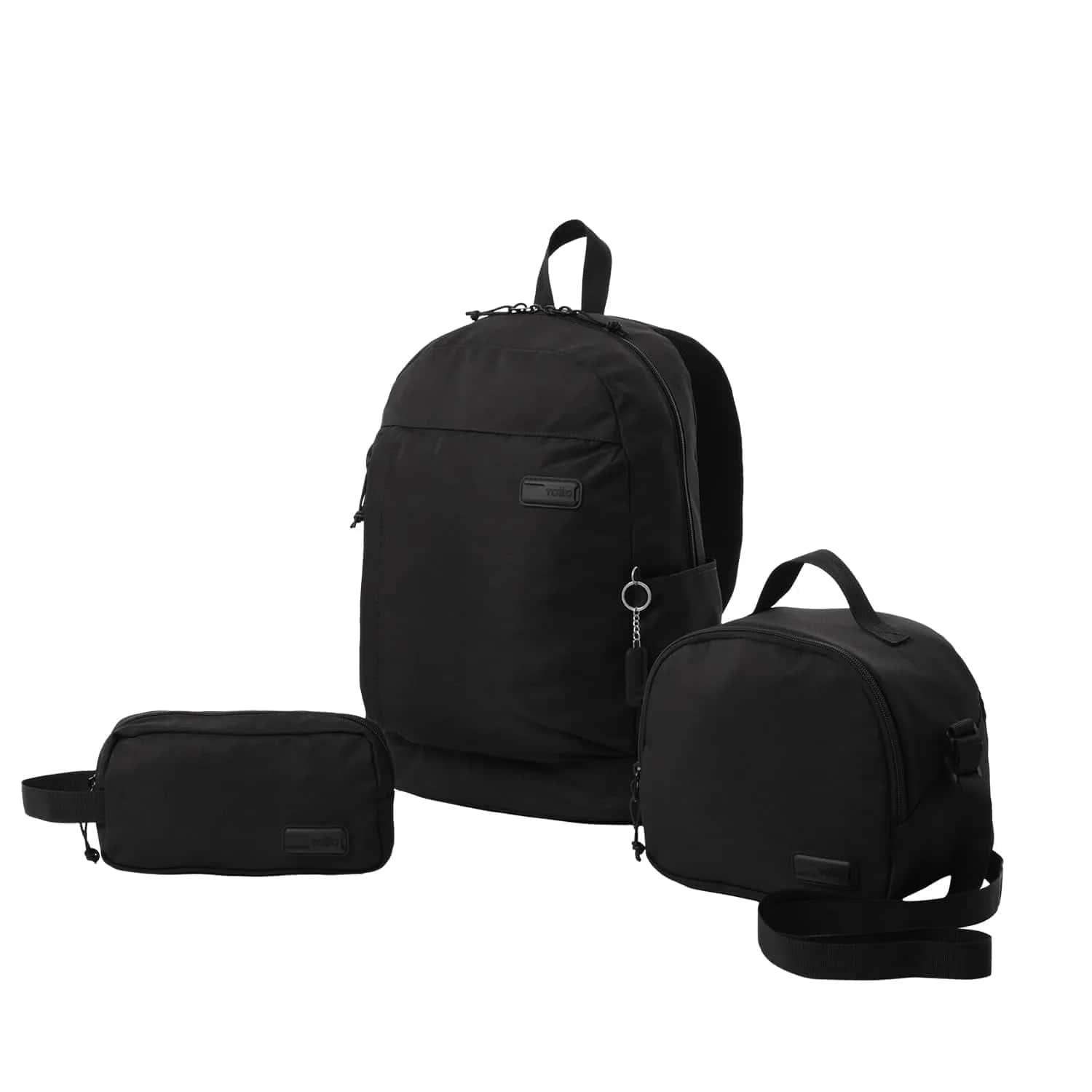 Combo Juvenil X 3 + Lonchera + Cartuchera Yuno Morral 14" Negro Unisex