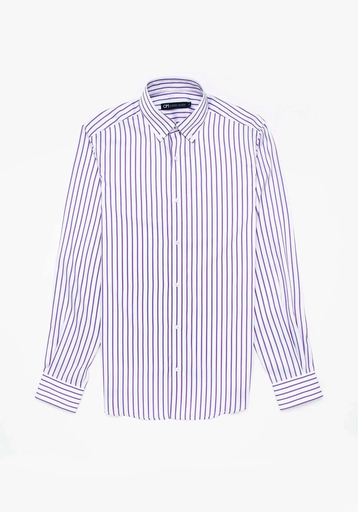 Camisa Sarga Raya Algodón Lila