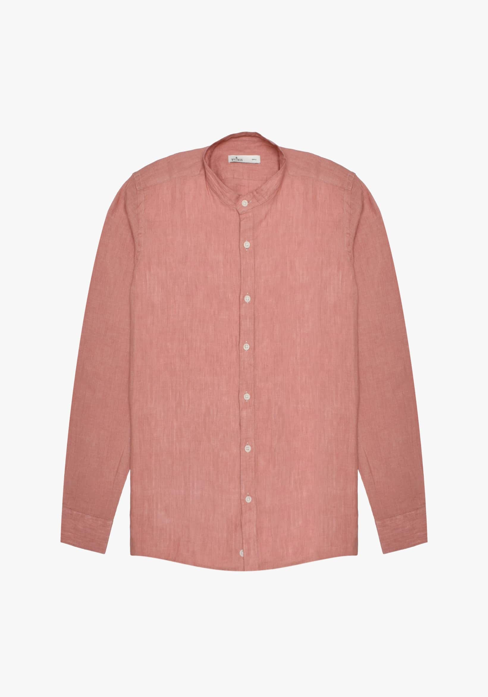 Camisa Lino Cuello Nerú Salmón