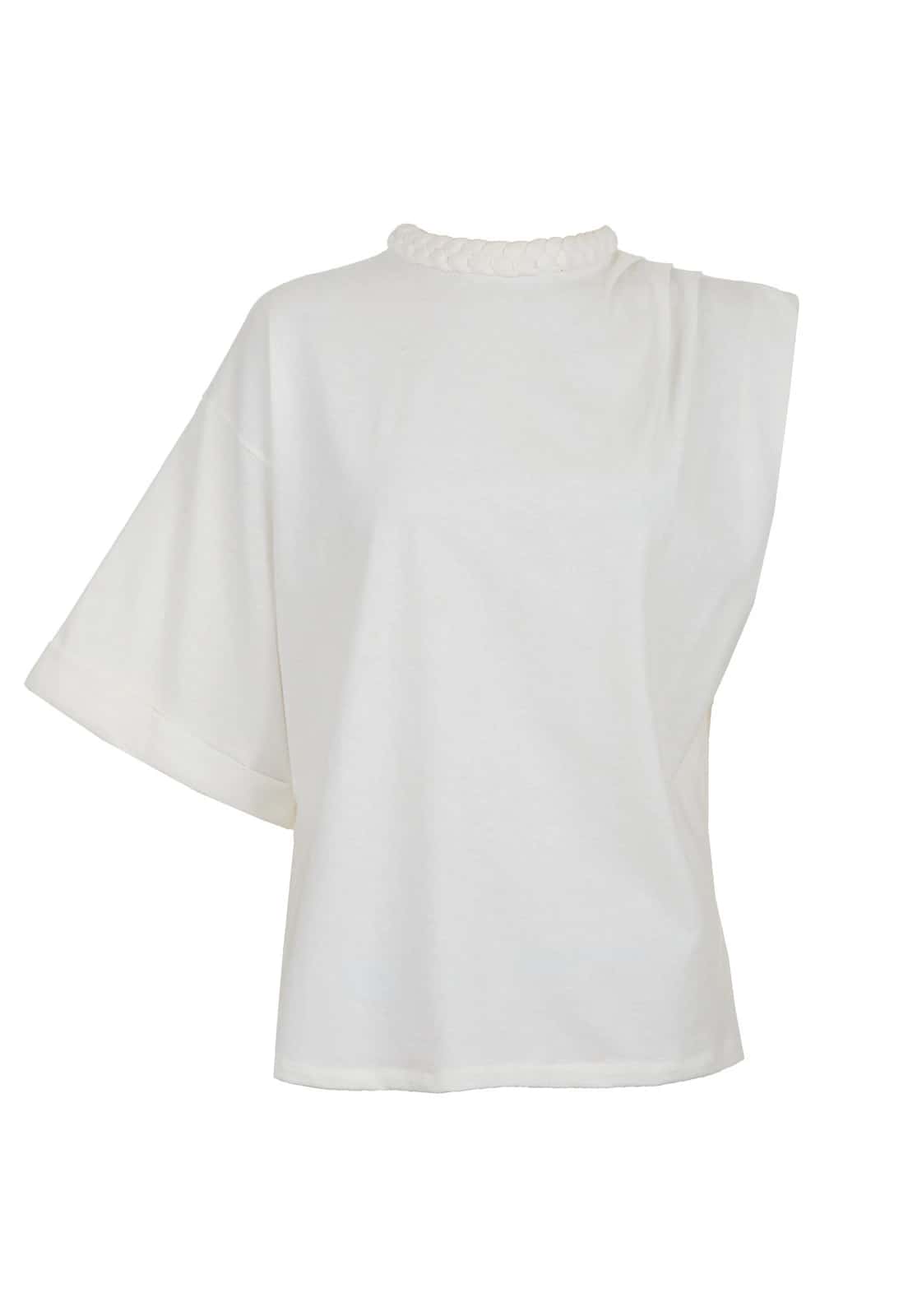 ONE-SLEEVE BRAIDED T-SHIRT
