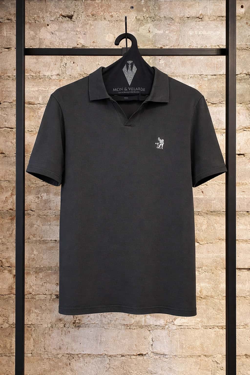 Camisa Para Hombre Manga Corta Cuello Sport Negra