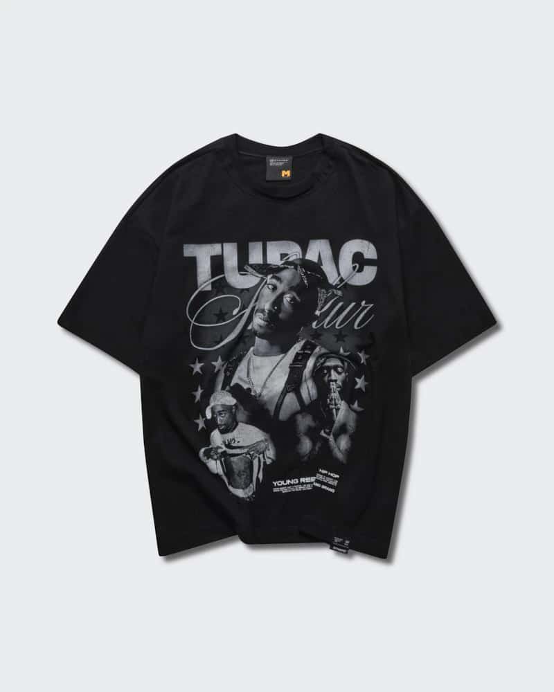 Camiseta Negra Oversize Thug Life - miniatura 4