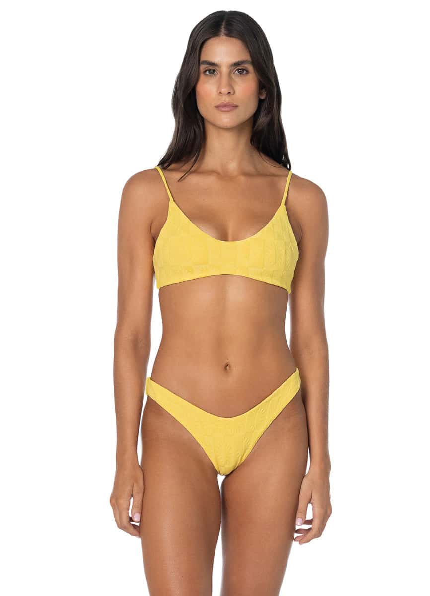 Maaji Signal Yellow Liberties Sporty Bralette Bikini Top