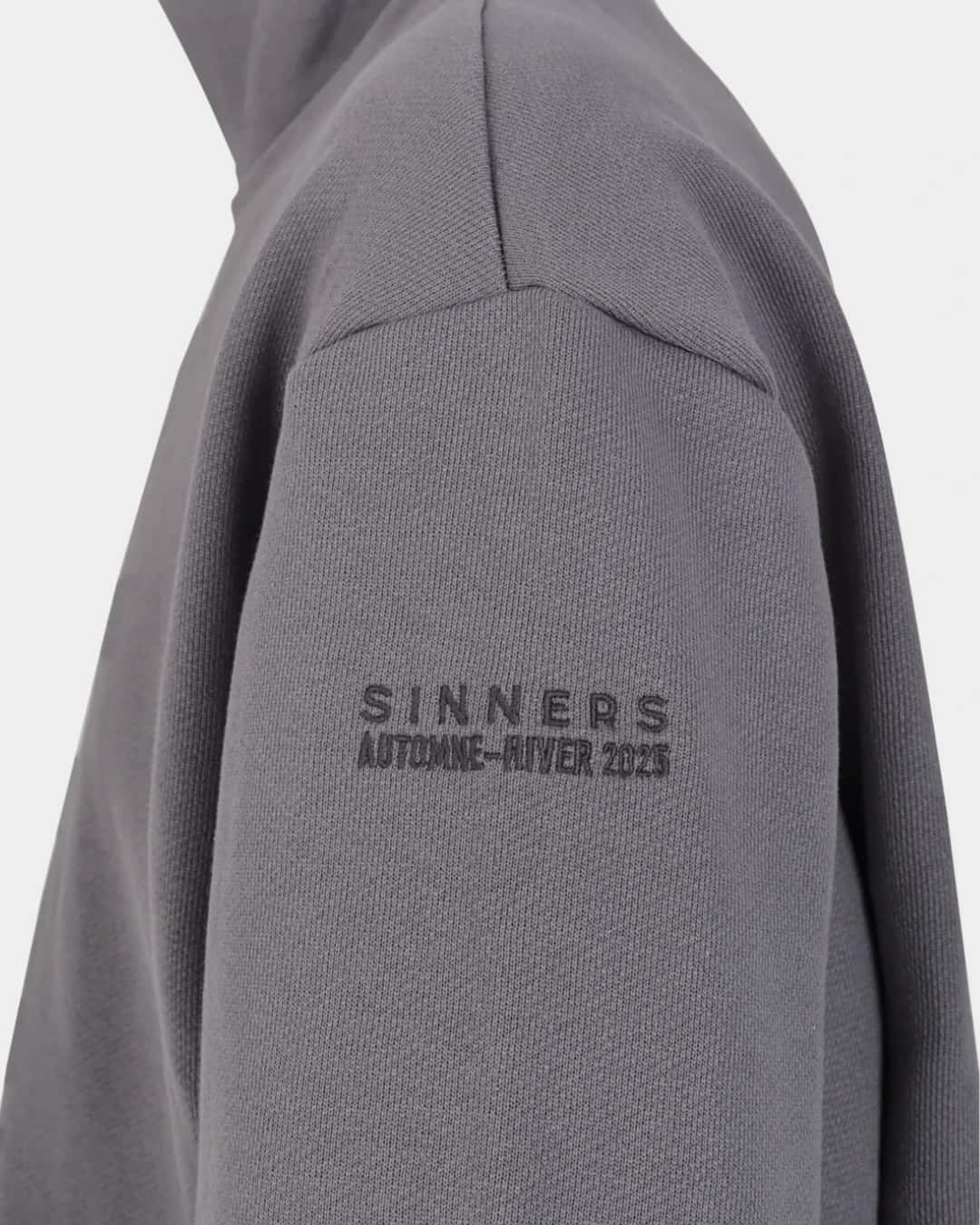 MONOGRAM HALF ZIP GRAY SWEATER - miniatura 4