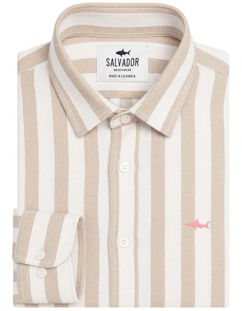CAMISA BLANCA RAYAS G ARENA