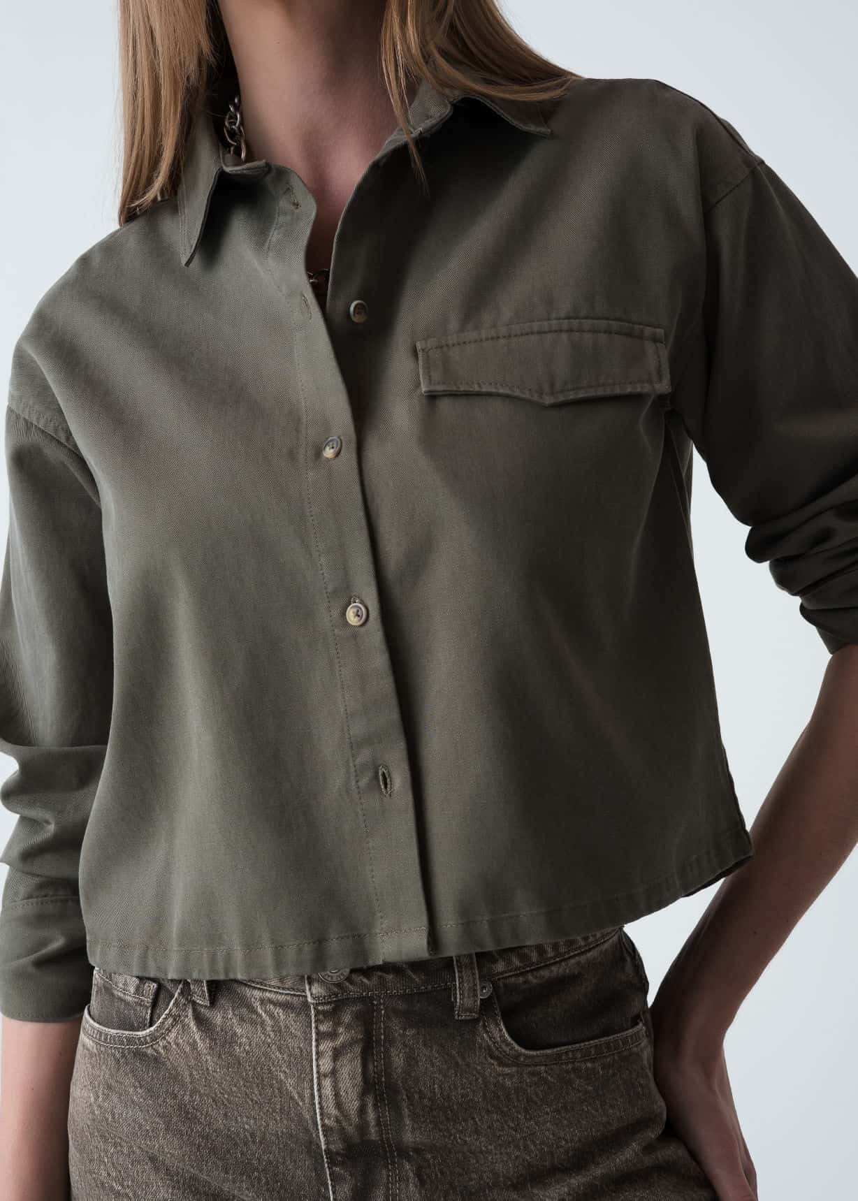 Camisa corta de botones