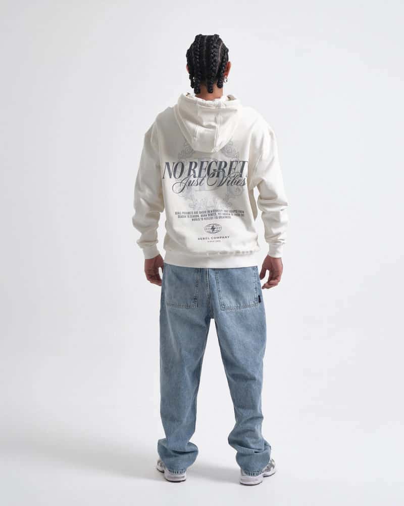 Hoodie Blanco Oversize No Regret - miniatura 6