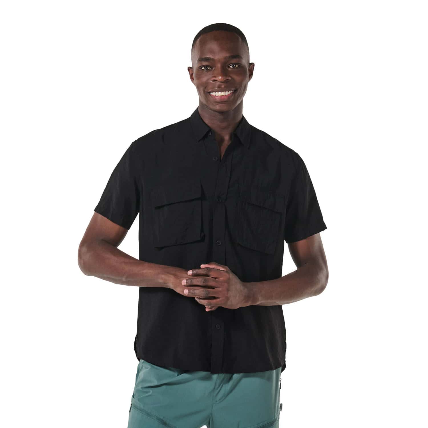 Camisa Manga Corta Derby para Hombre Negra