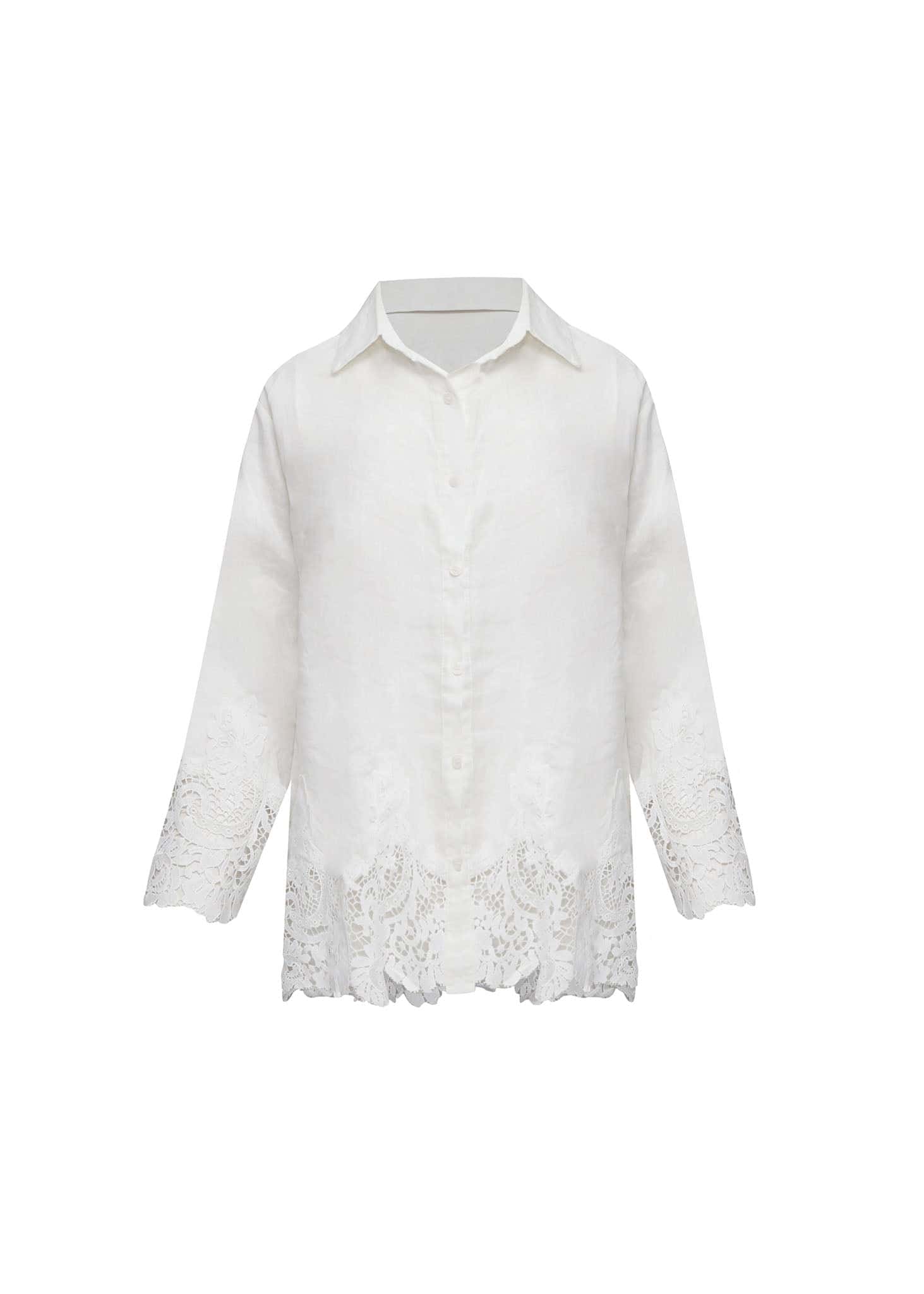 Camisa Blanca Lino & Encaje
