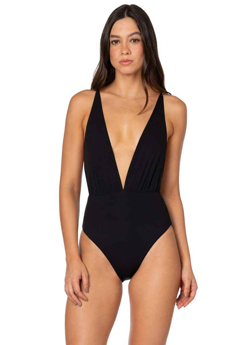 Maaji Jade Black Safri Plunge One Piece