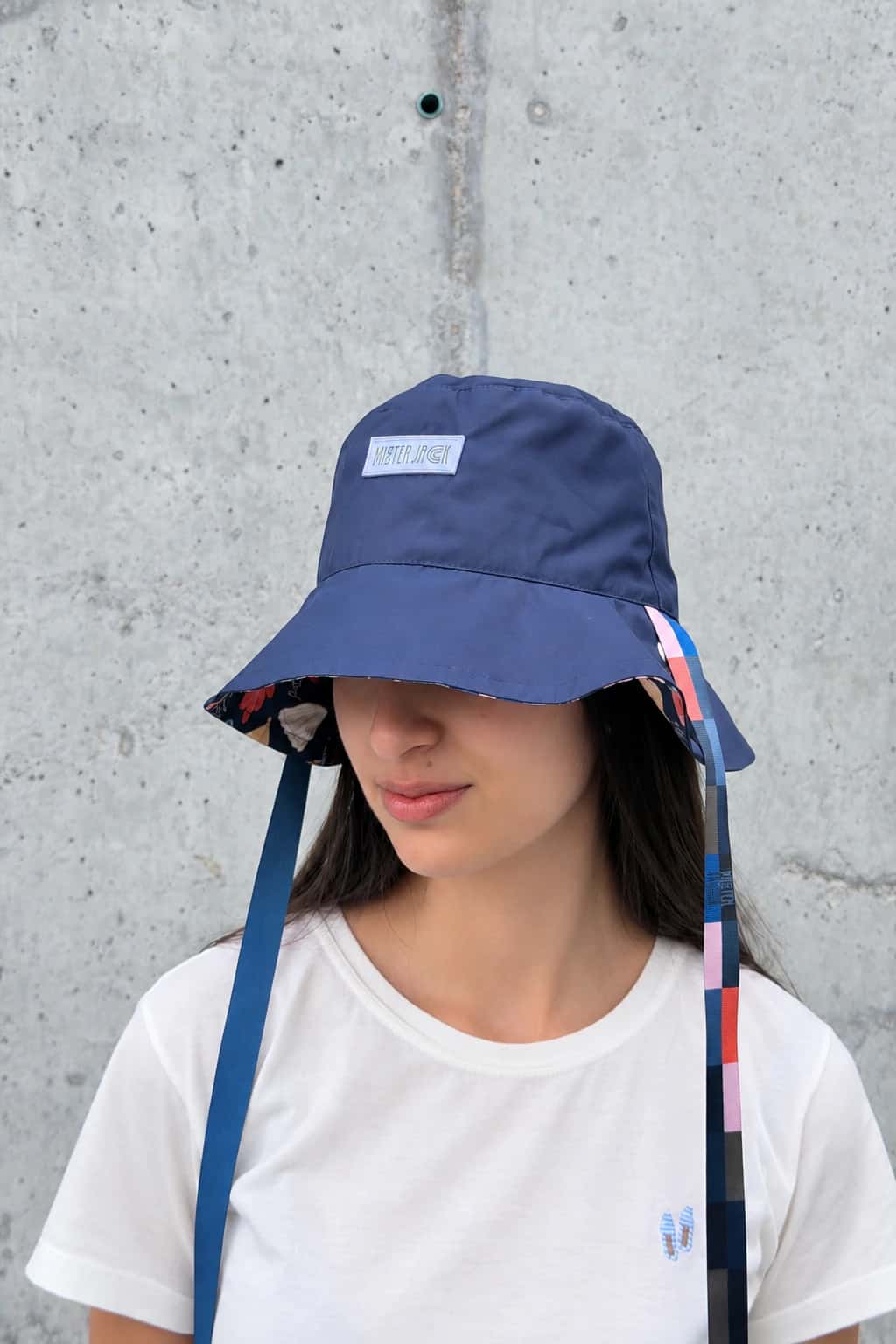 Bucket Hat Doble Faz Azul floral - miniatura 7