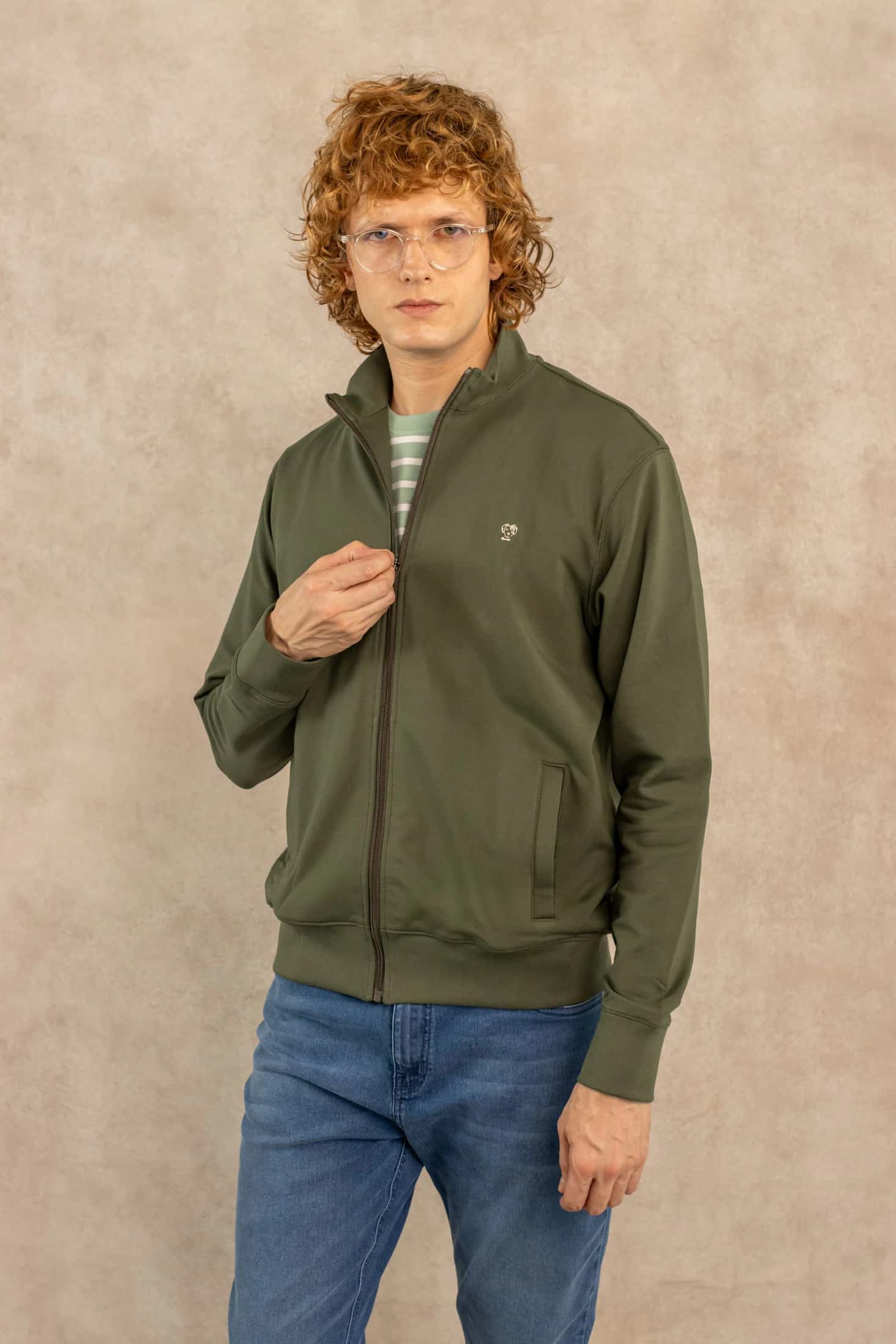 Full-Zip Antimanchas Verde Militar