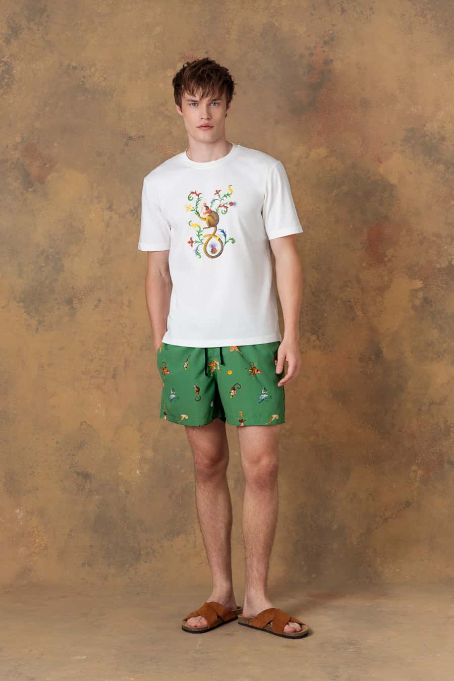 Men's cotton t-shirt satyr white