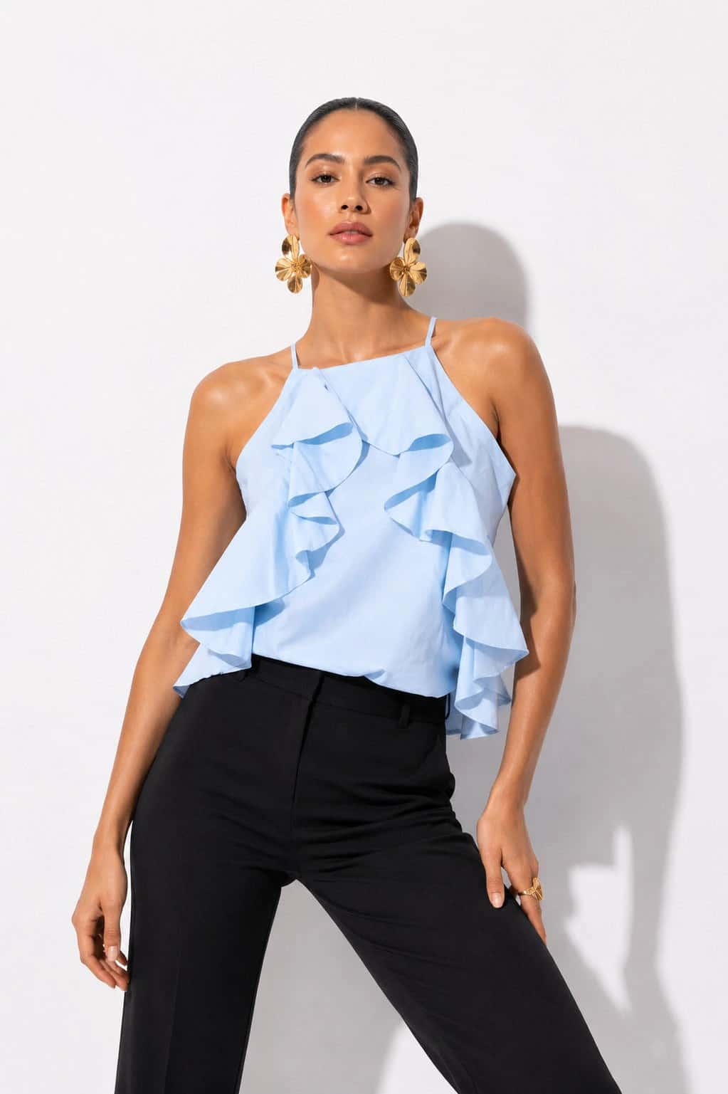 Blusa Valenciana Celeste - miniatura 1