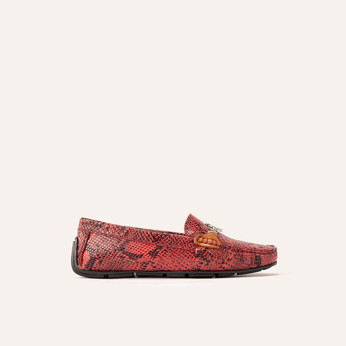 Mocasín Sofia Pitón Rojo MH Mocs