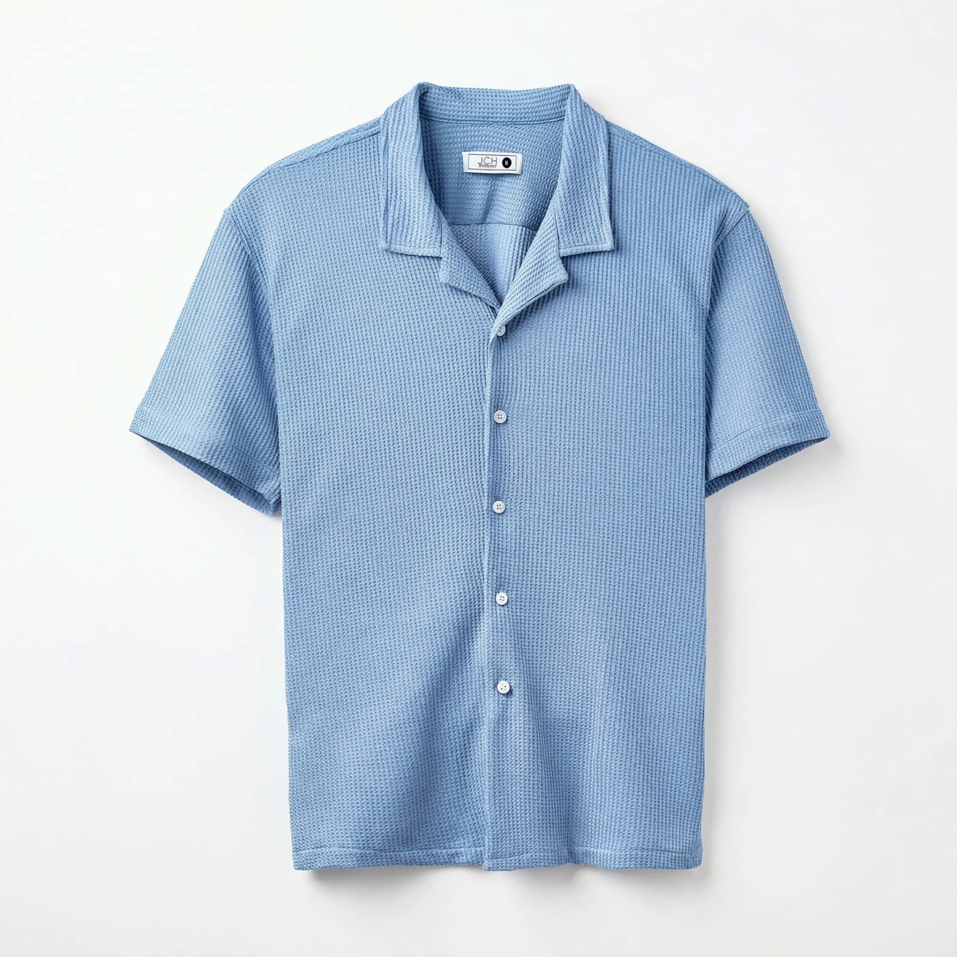 Camisa Texturizada Bowling Azul C225 - miniatura 3
