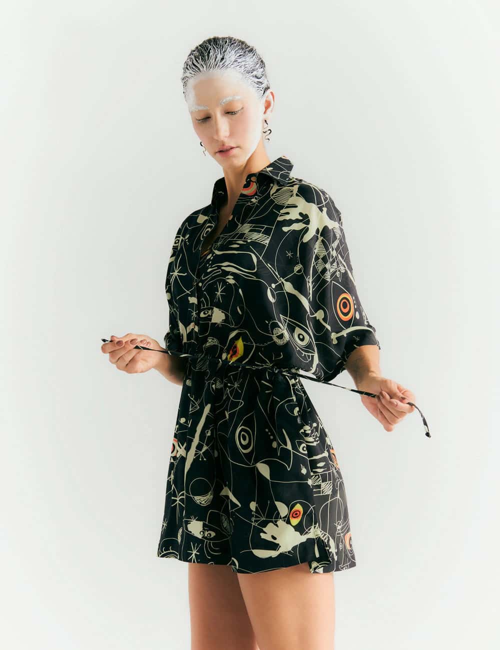 Kurta Tiras ajustable Joan negro+crudo mujer
