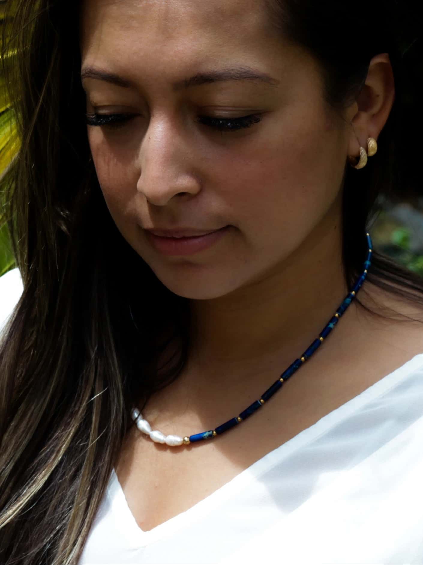 Collar Perla de Rio y Jasper Océano