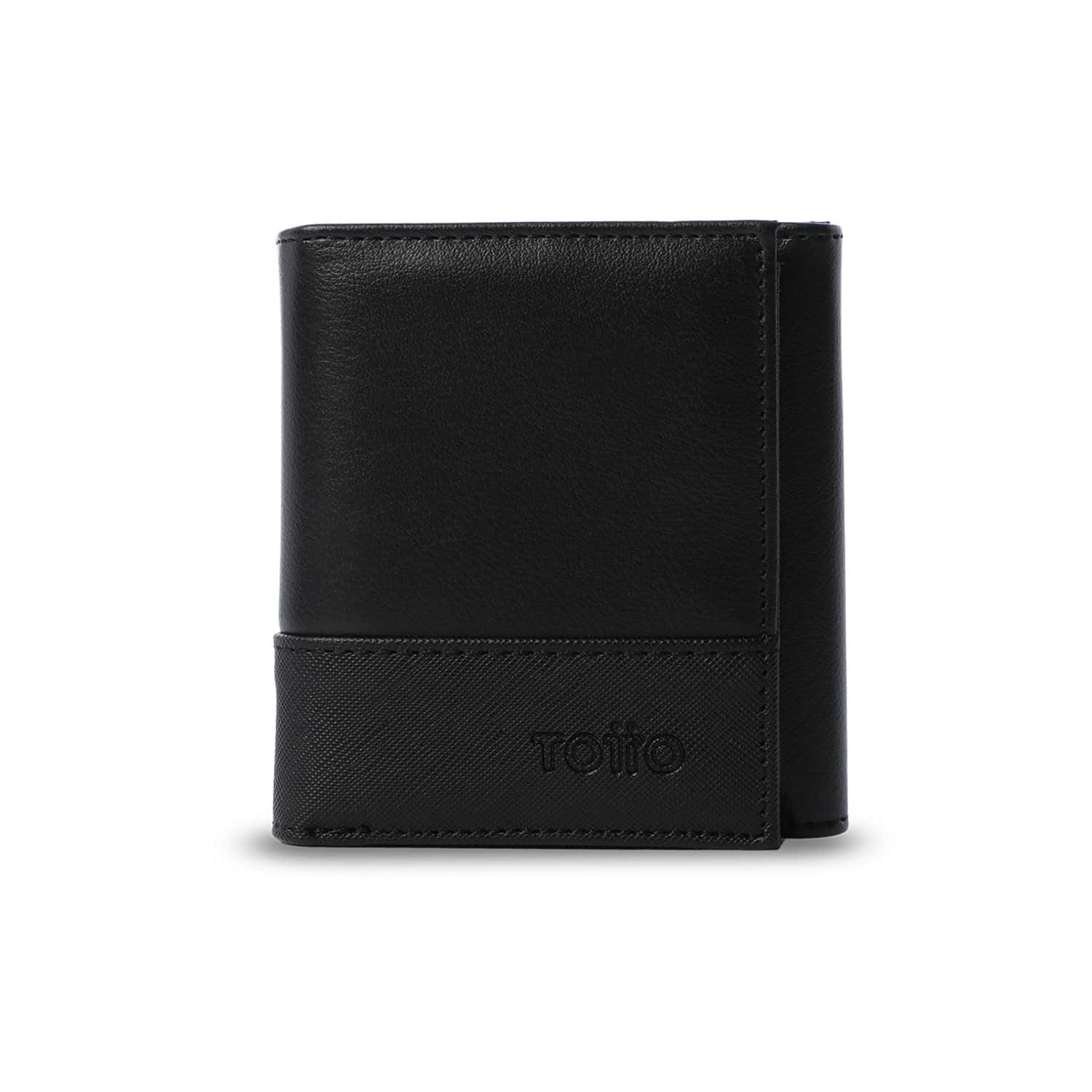 Billetera Hombre Saffiano Grande con RFID Blocker Negra