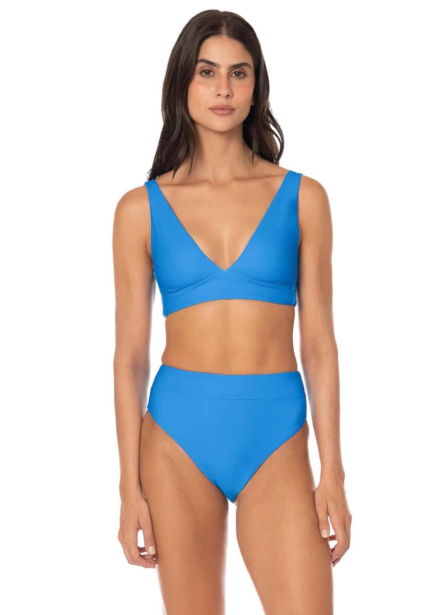 Maaji Blue Allure Long Line Triangle Bikini Top