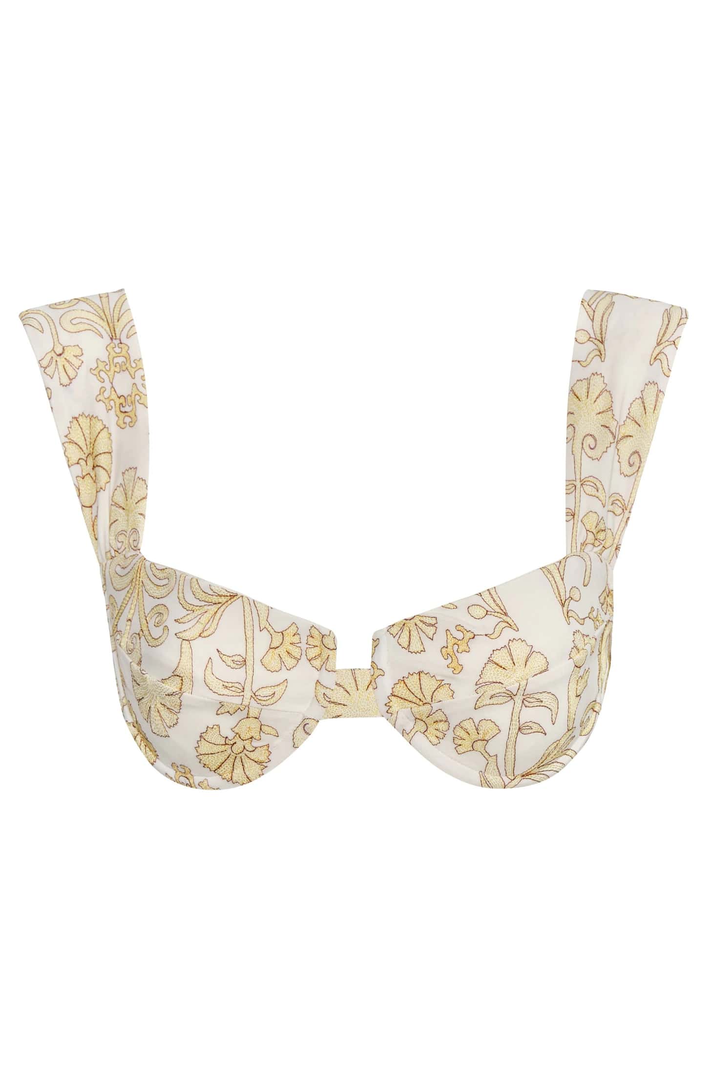 Sabina Embroidered Top / Yellow Flowers - Ivory - miniatura 1