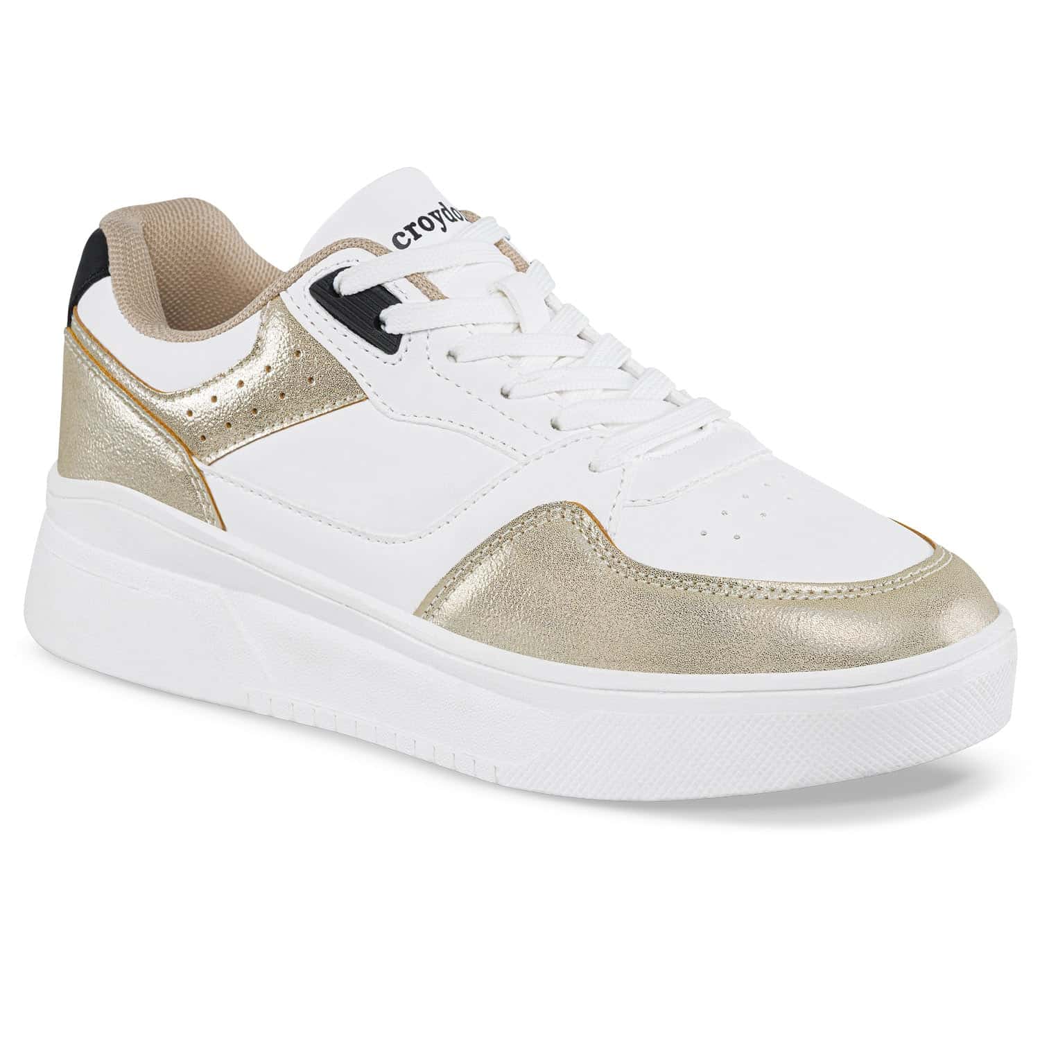 Tenis Casuales Quasa Blanco-Oro Croydon para Mujer