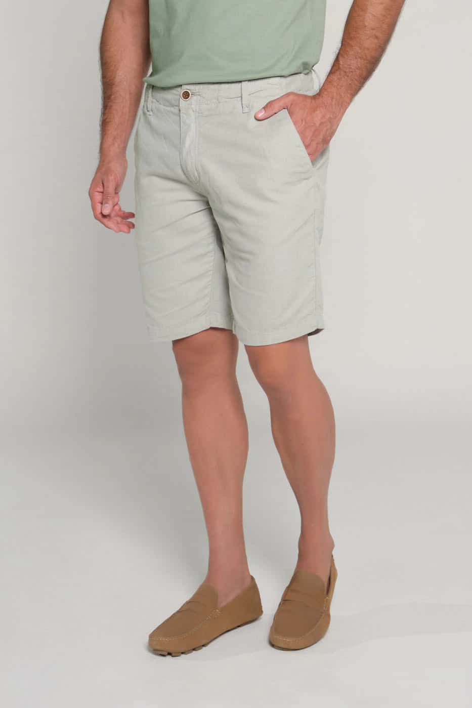 Bermuda Slim Fit Lino Sage