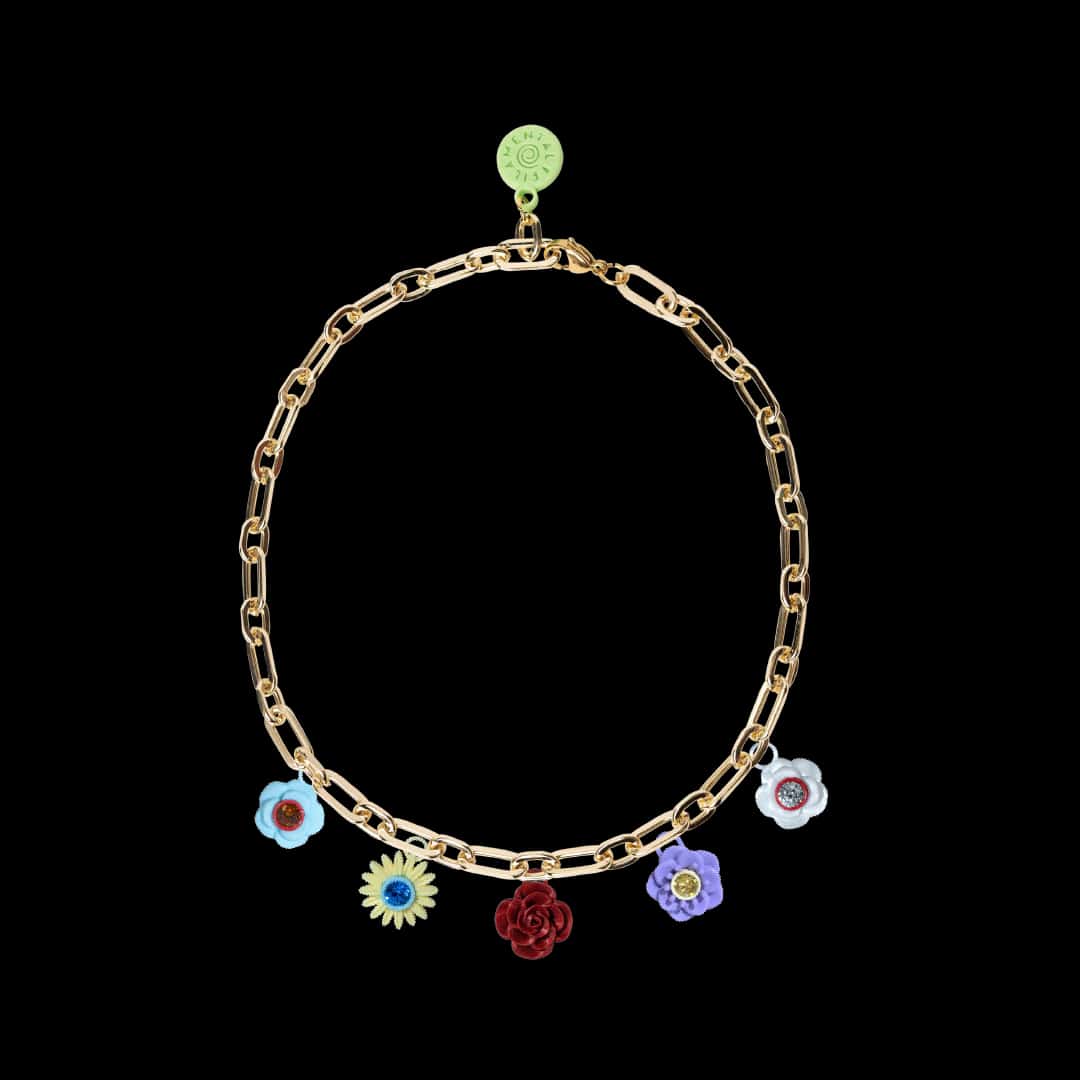 COLLAR BOUQUET CON CADENA BAÑO EN ORO O EN PLATA