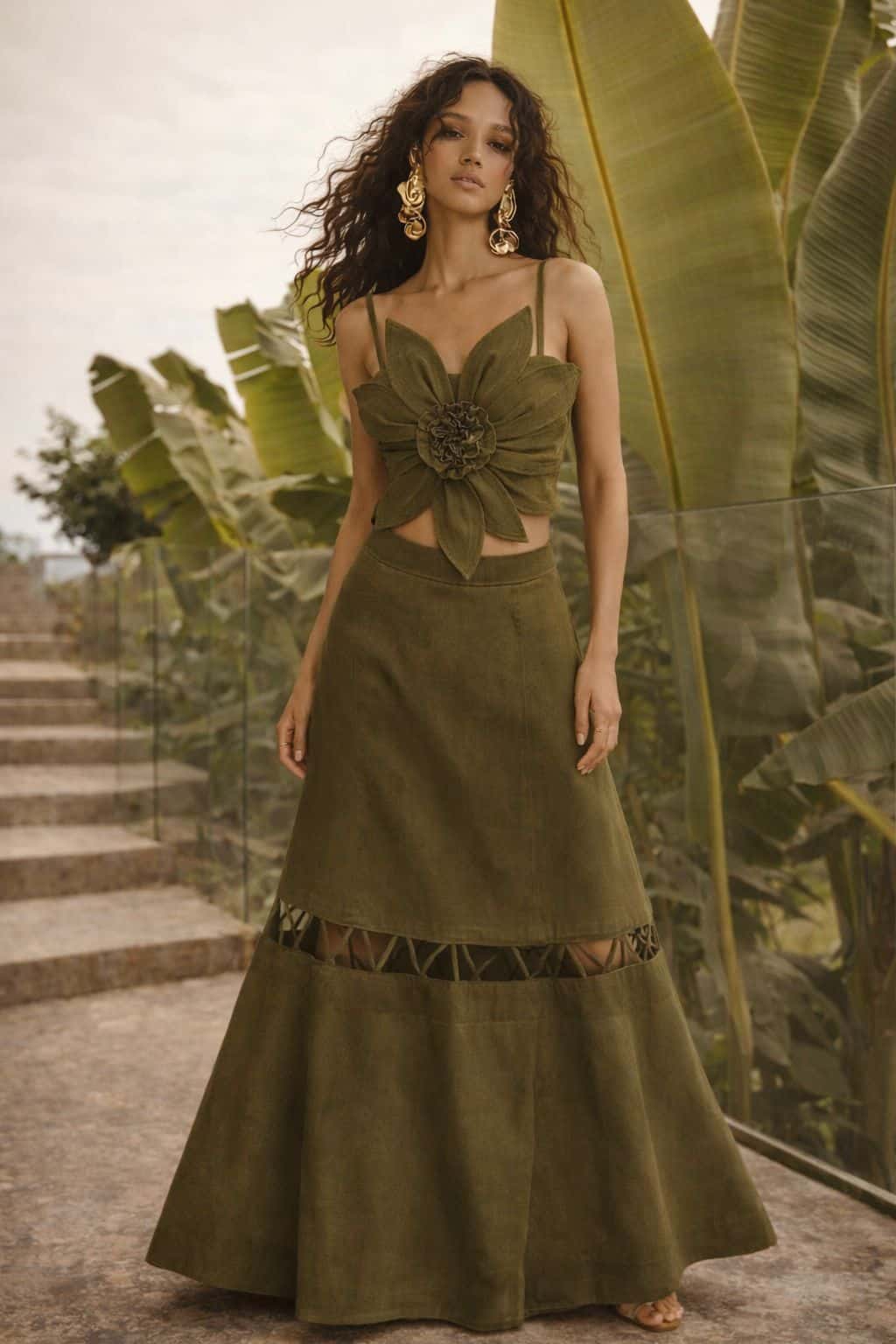 Falda Aguadas Verde Militar - miniatura 2