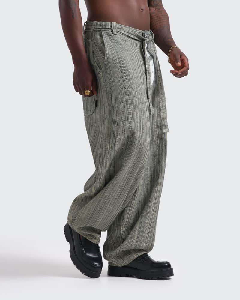 Jeans Gris Barrel Striped - miniatura 1