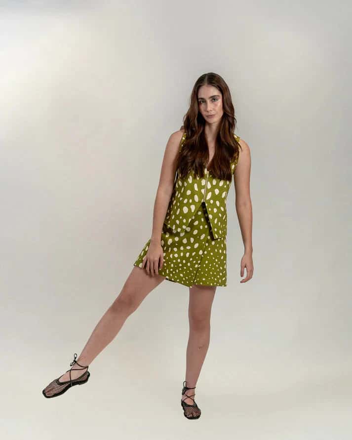 FALDA SHORT CREAM PISTACHO