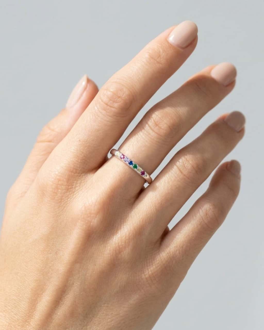 Cintillo Ajustable en Plata ley 925 circon de colores