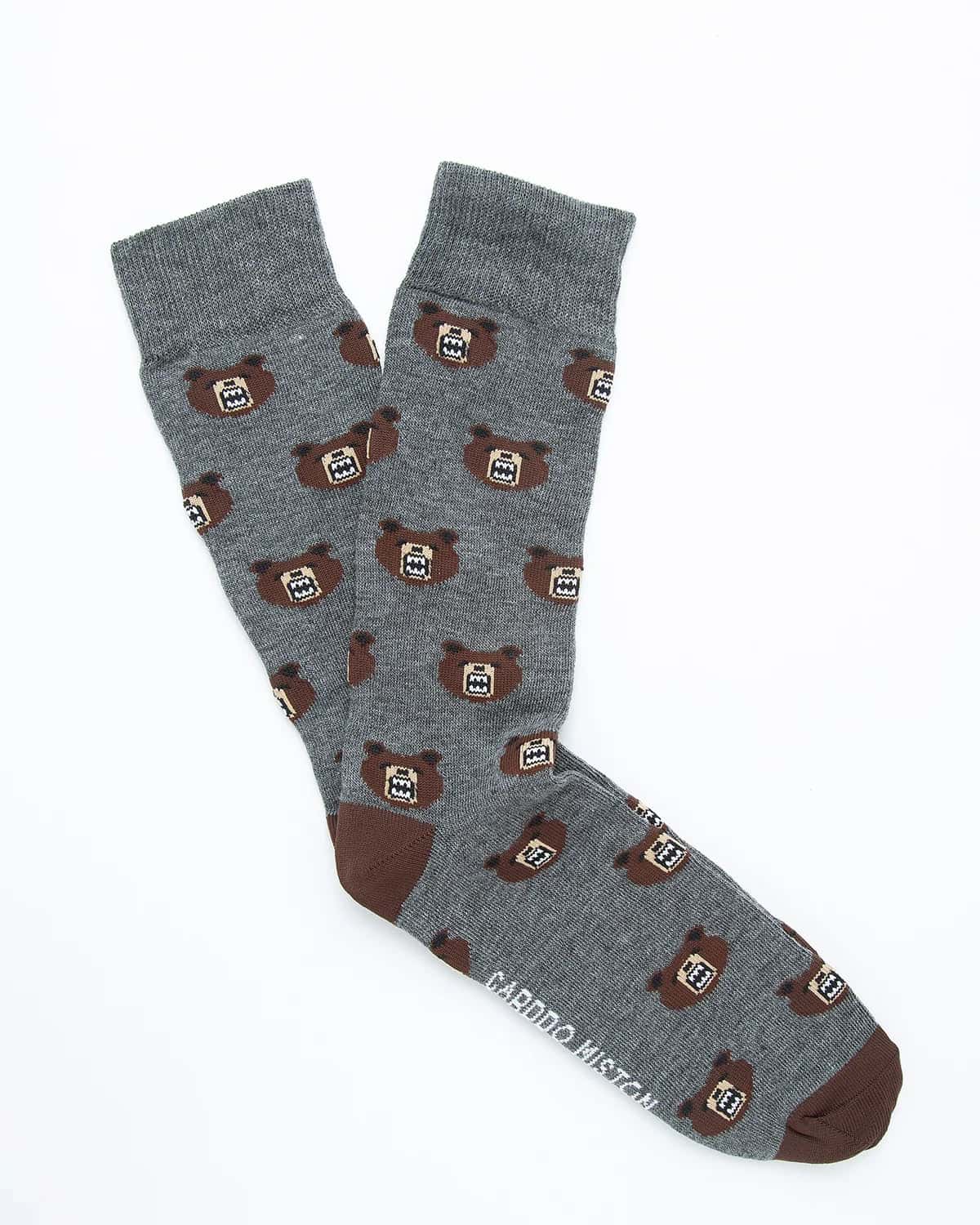 Medias Algodón Estampado Osos - Fondo Gris