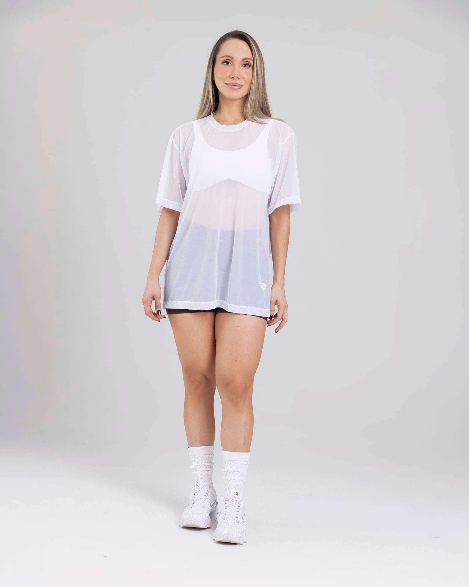 Camiseta oversize mesh aura blanco flexi FIBER