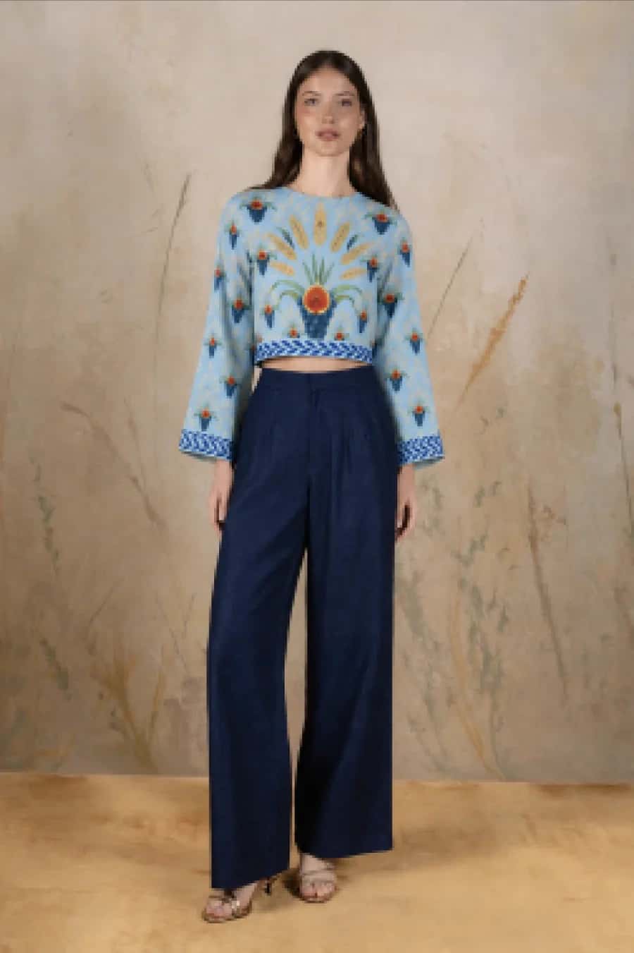 Women's Annona linen blouse blue